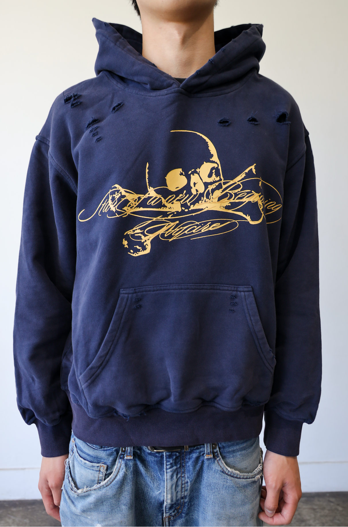 MIDNIGHT NAVY SKULL HOODIE