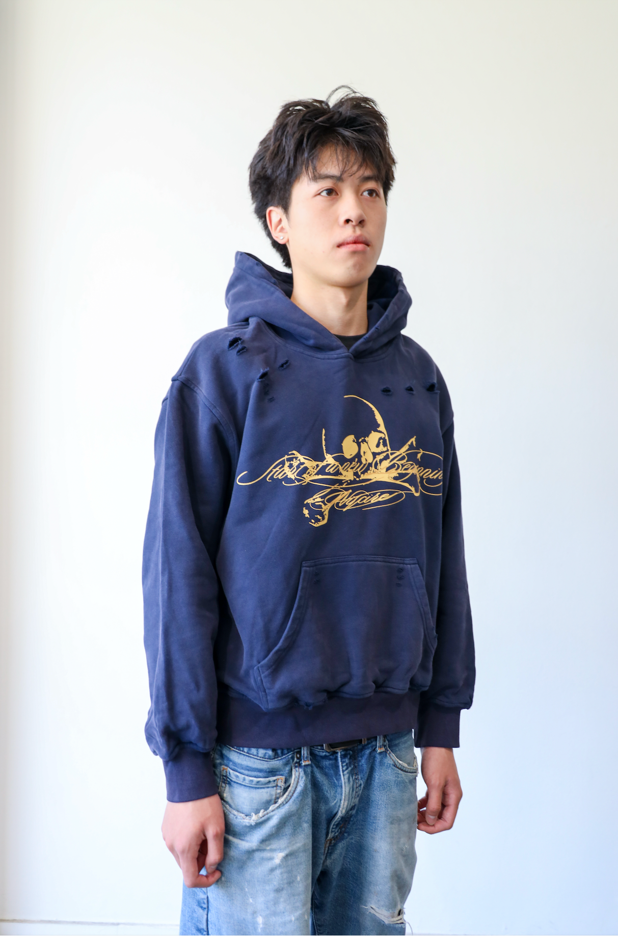 MIDNIGHT NAVY SKULL HOODIE