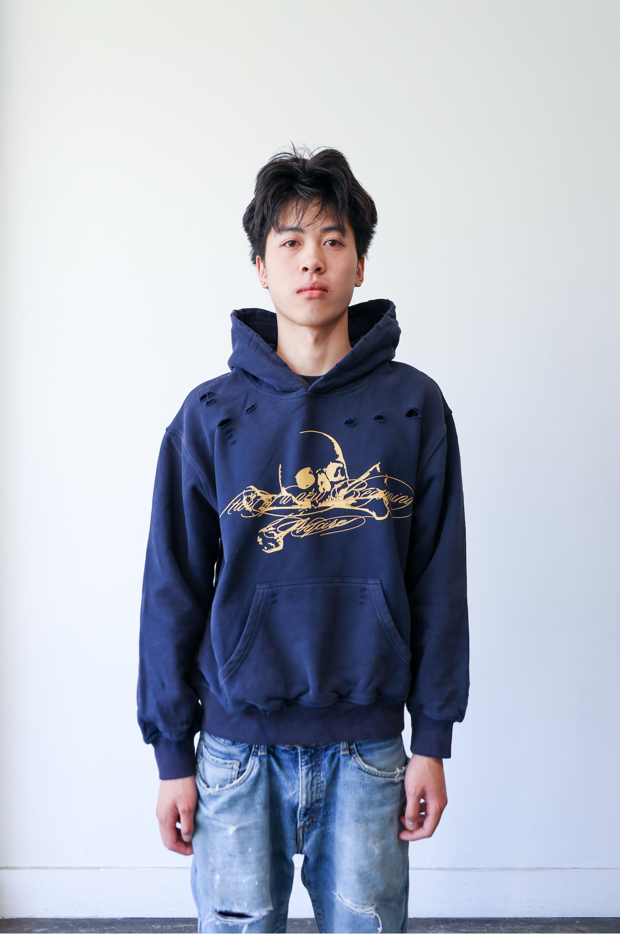 MIDNIGHT NAVY SKULL HOODIE