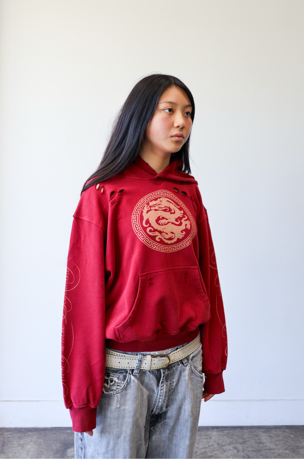 MAROON DRAGON HOODIE
