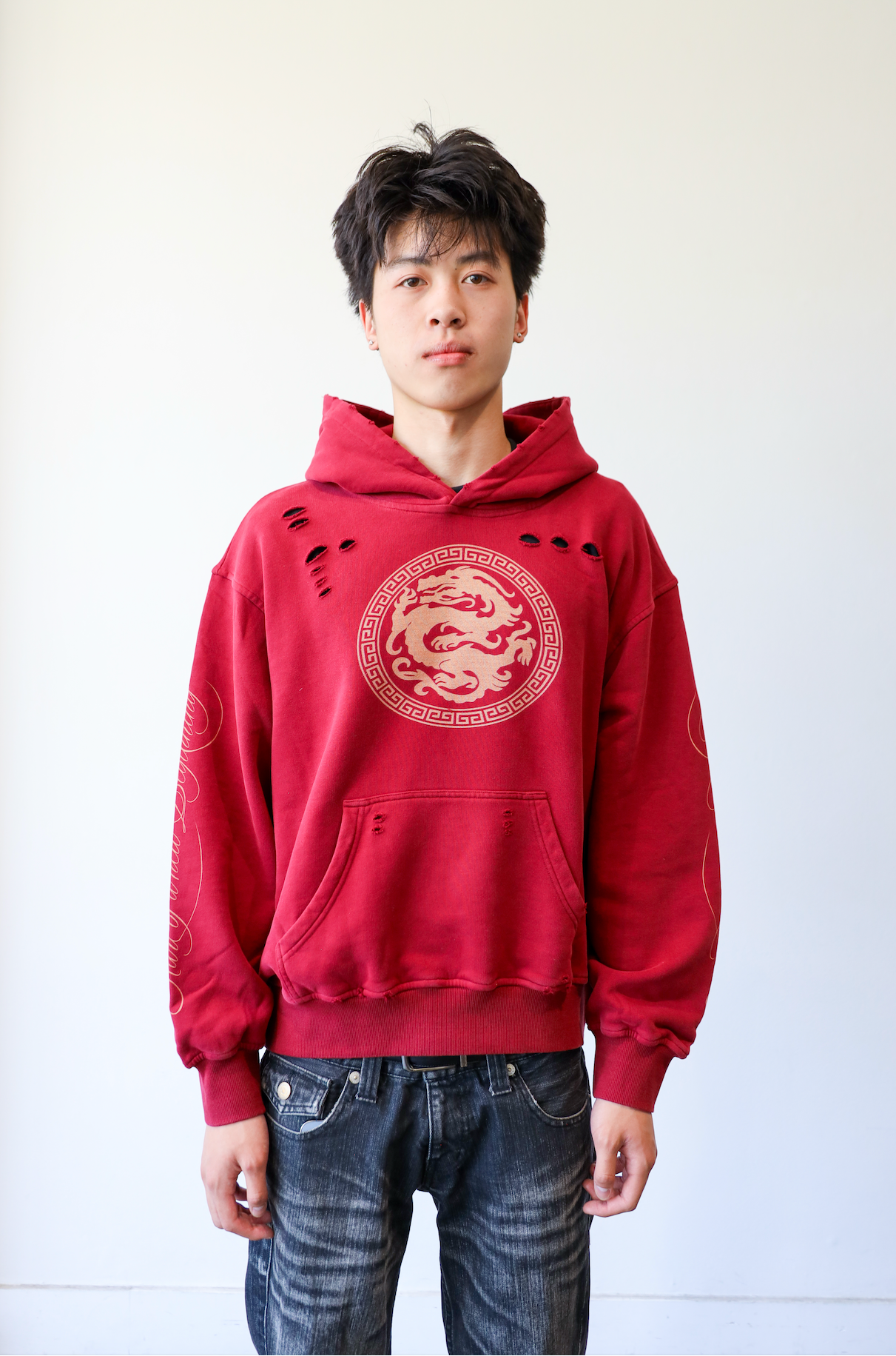 MAROON DRAGON HOODIE