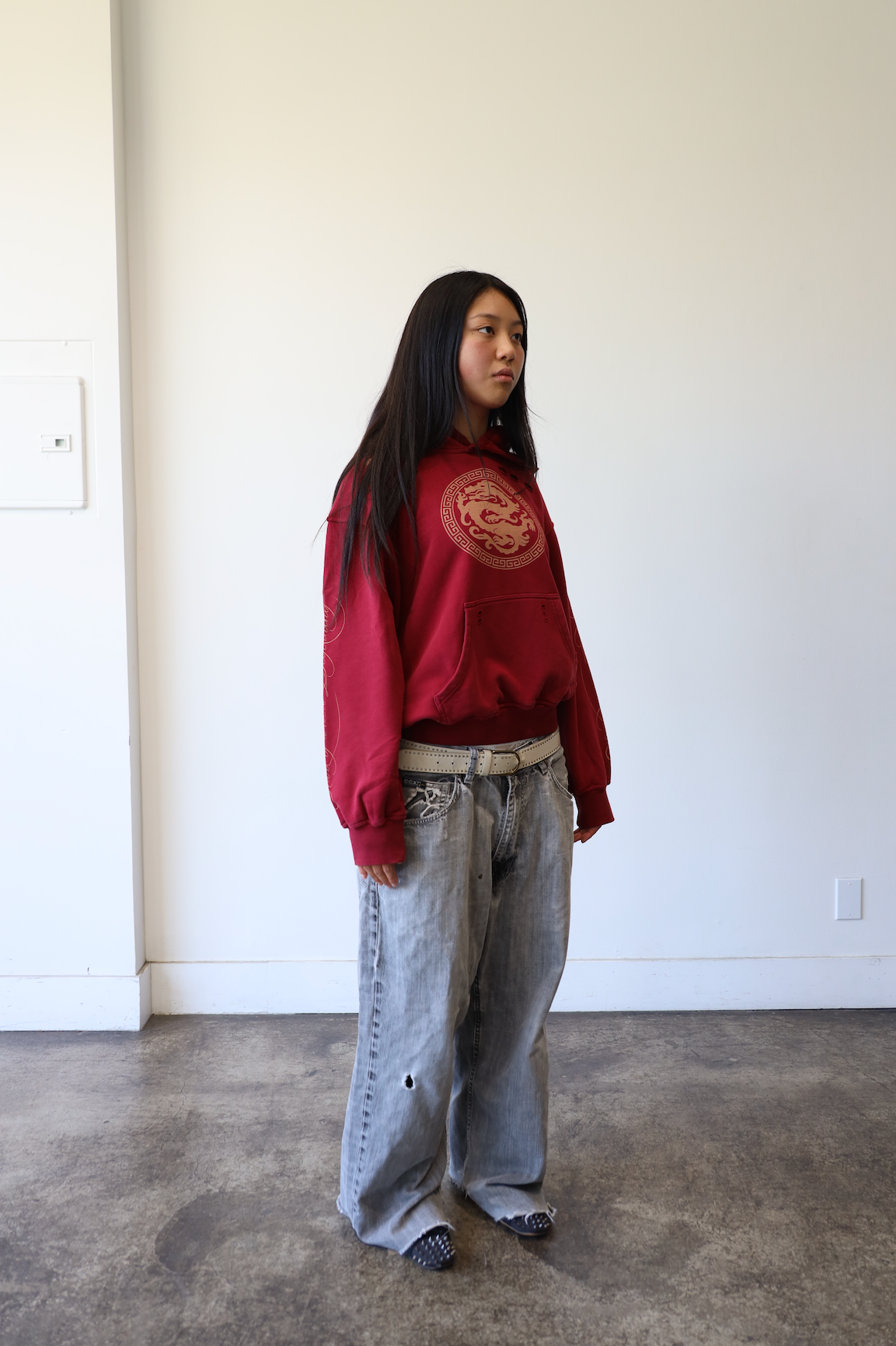MAROON DRAGON HOODIE