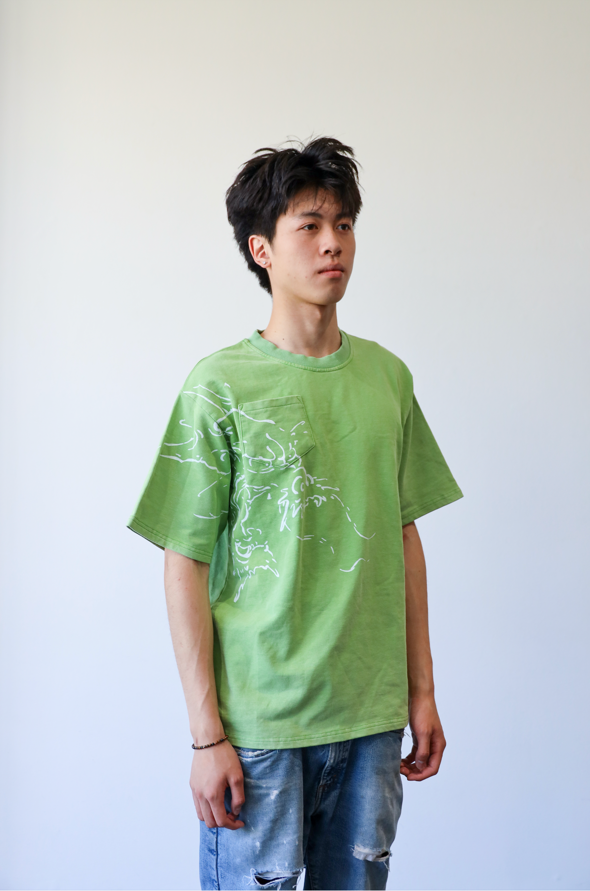 MATCHA DRAGON FACE SHIRT